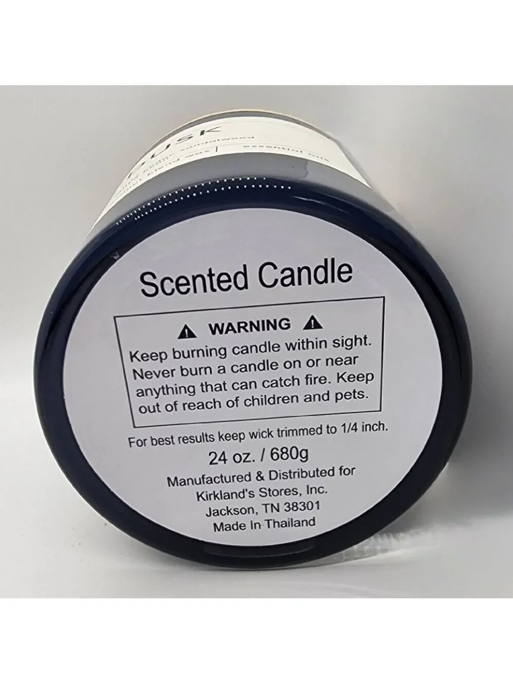 NEW Kirkland's 24oz 3 wick DUSK Scented Candle essential oils coconut blend wax
